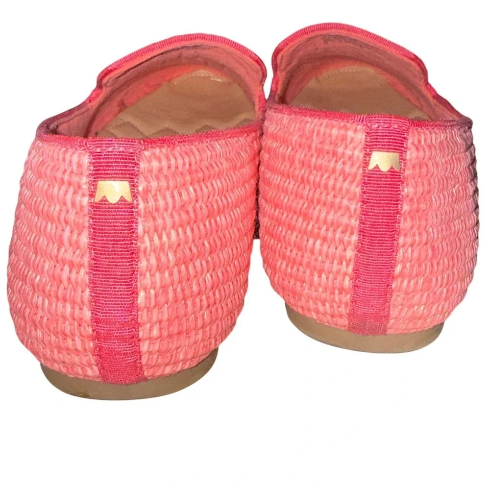Birdies The Starling Women's‎ lipstick pink Raffia Loafers Flats Shoes Size 12 - Picture 3 of 7